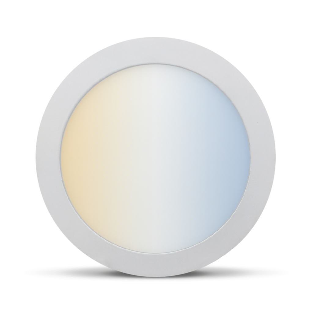 Luminaria LED empotrada con control remoto para ajustar la temperatura de color de la luz