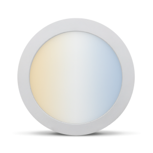 Luminaria LED empotrada con control remoto para ajustar la temperatura de color de la luz